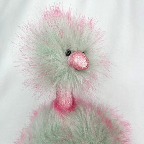Jellycat London Pink Mint Fizz Pompom Plush Ostrich Emu 14" - Picture 8 of 10
